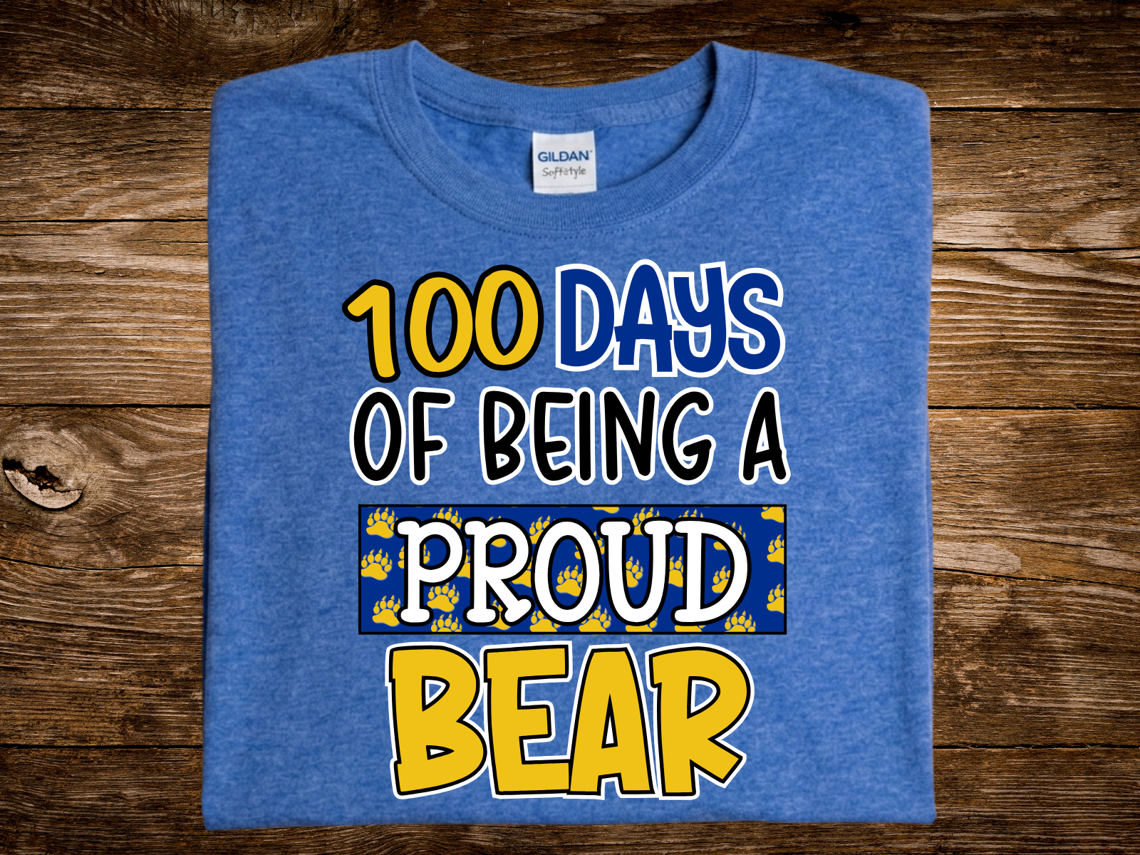 100 Days - Proud Bear (DTF PNG Graphic)