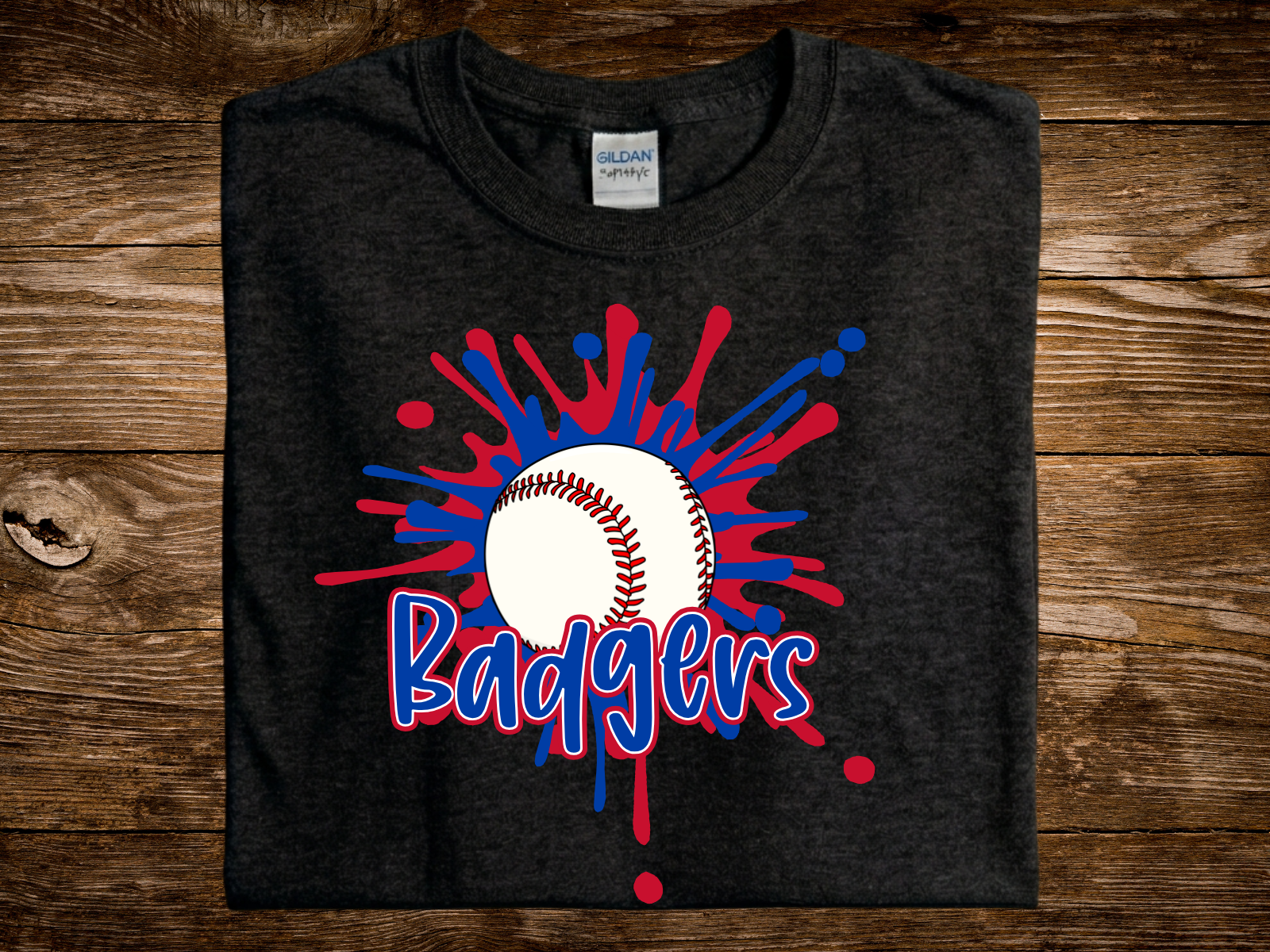 Badgers Splash Baseball (DTF PNG Graphic)