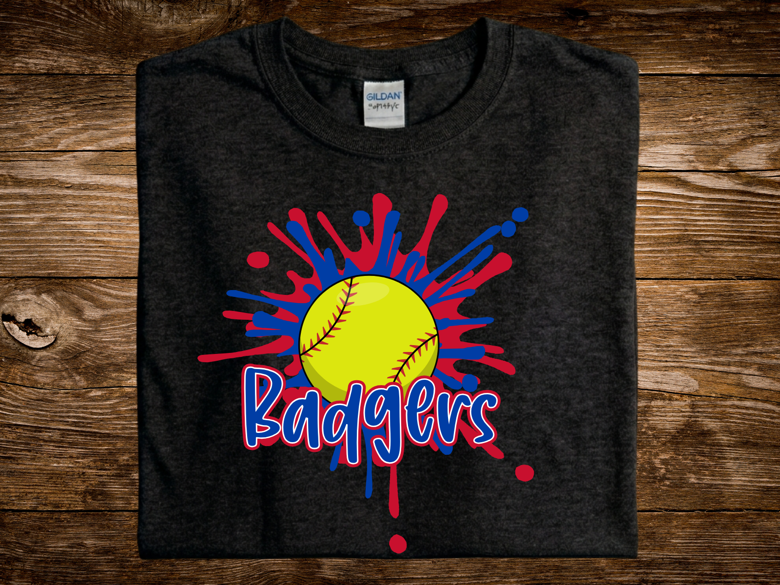 Badgers Splash Softball (DTF PNG Graphic)