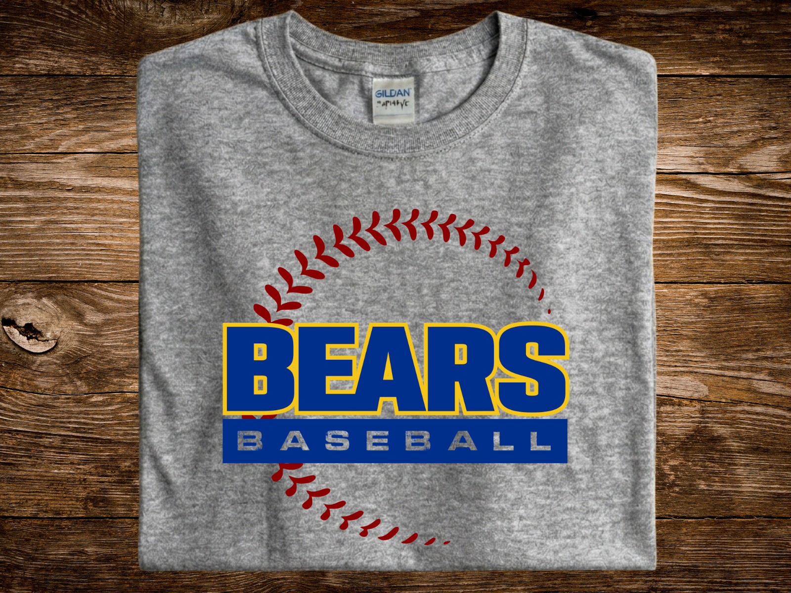 Bears Baseball Circle Threads (DTF PNG Graphic)