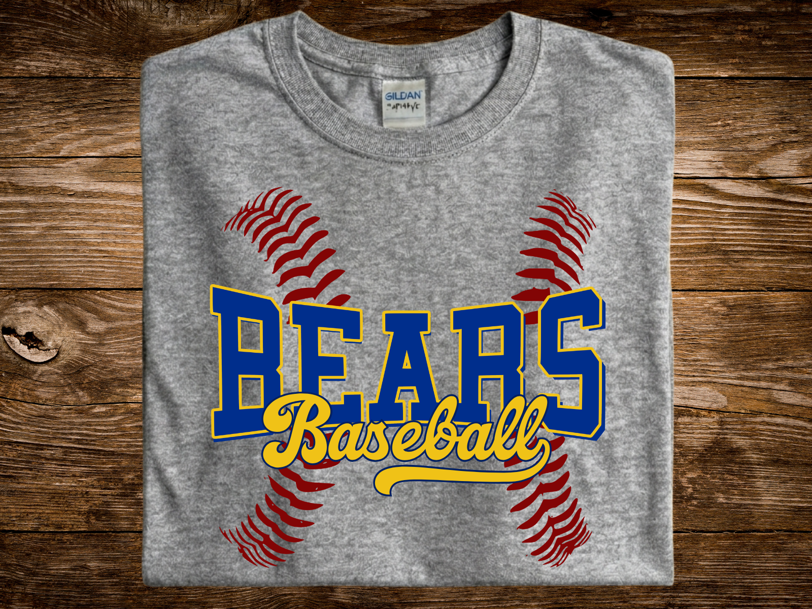 Bears Baseball Threads (DTF PNG Graphic)