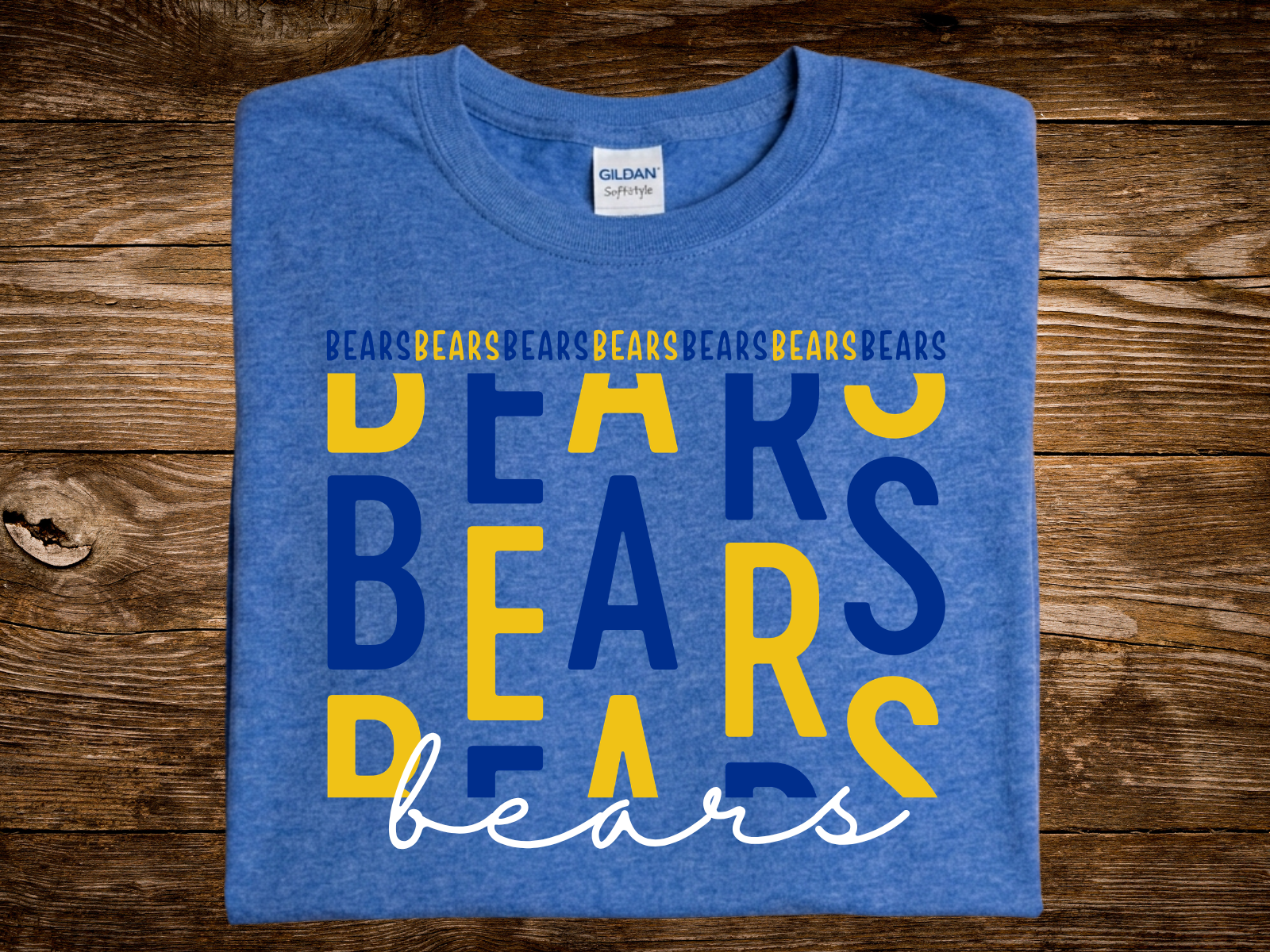 Bears Gold/Blue Stacked (DTF PNG Graphic)