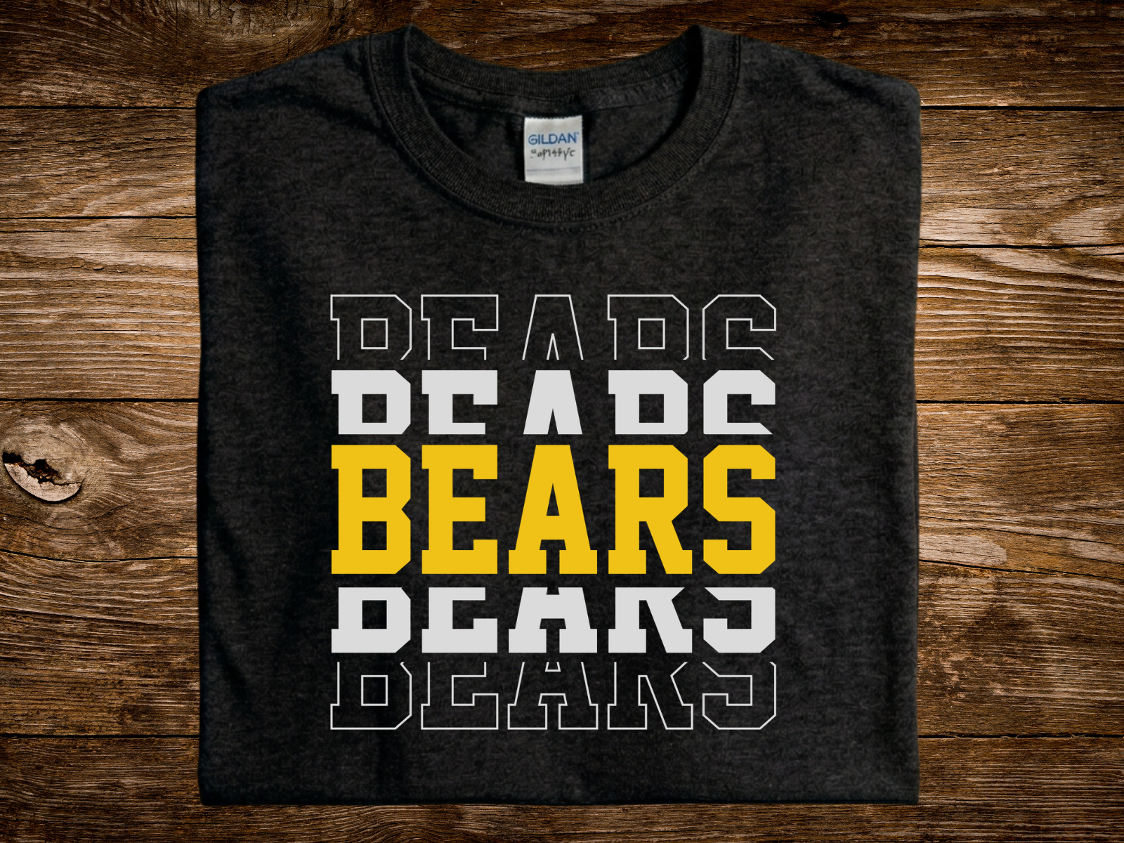 Bears Gold/White Stacked (DTF PNG Graphic)