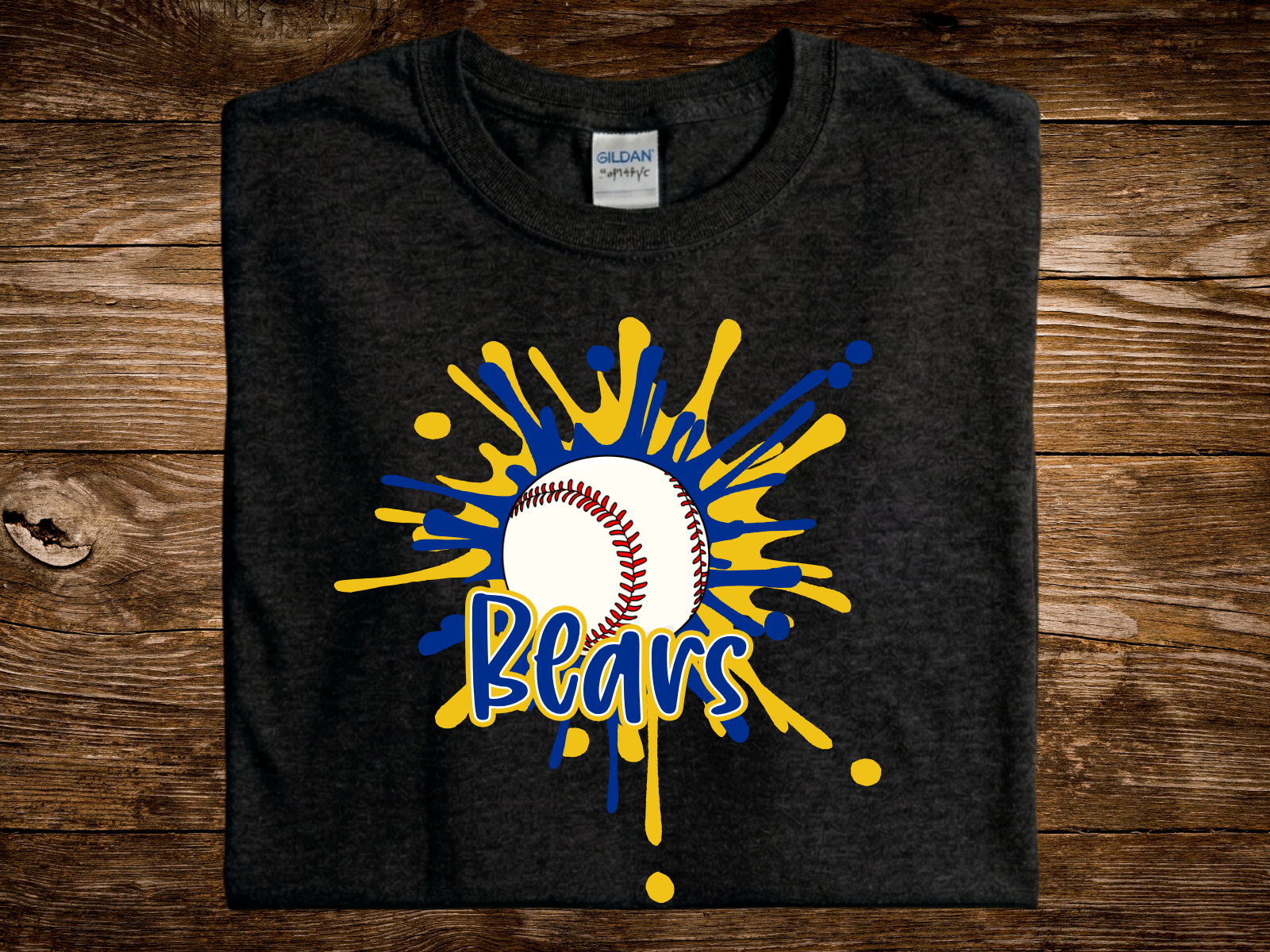 Bears Splash Baseball (DTF PNG Graphic)