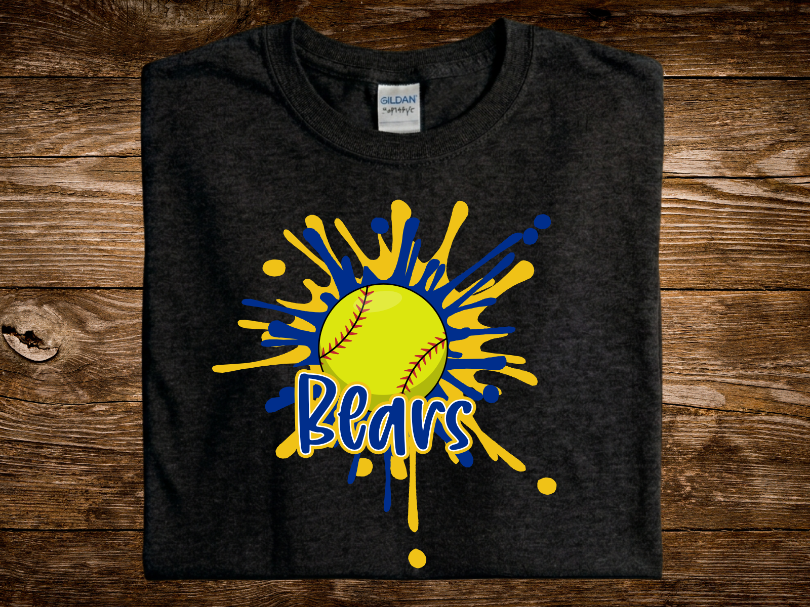 Bears Splash Softball (DTF PNG Graphic)