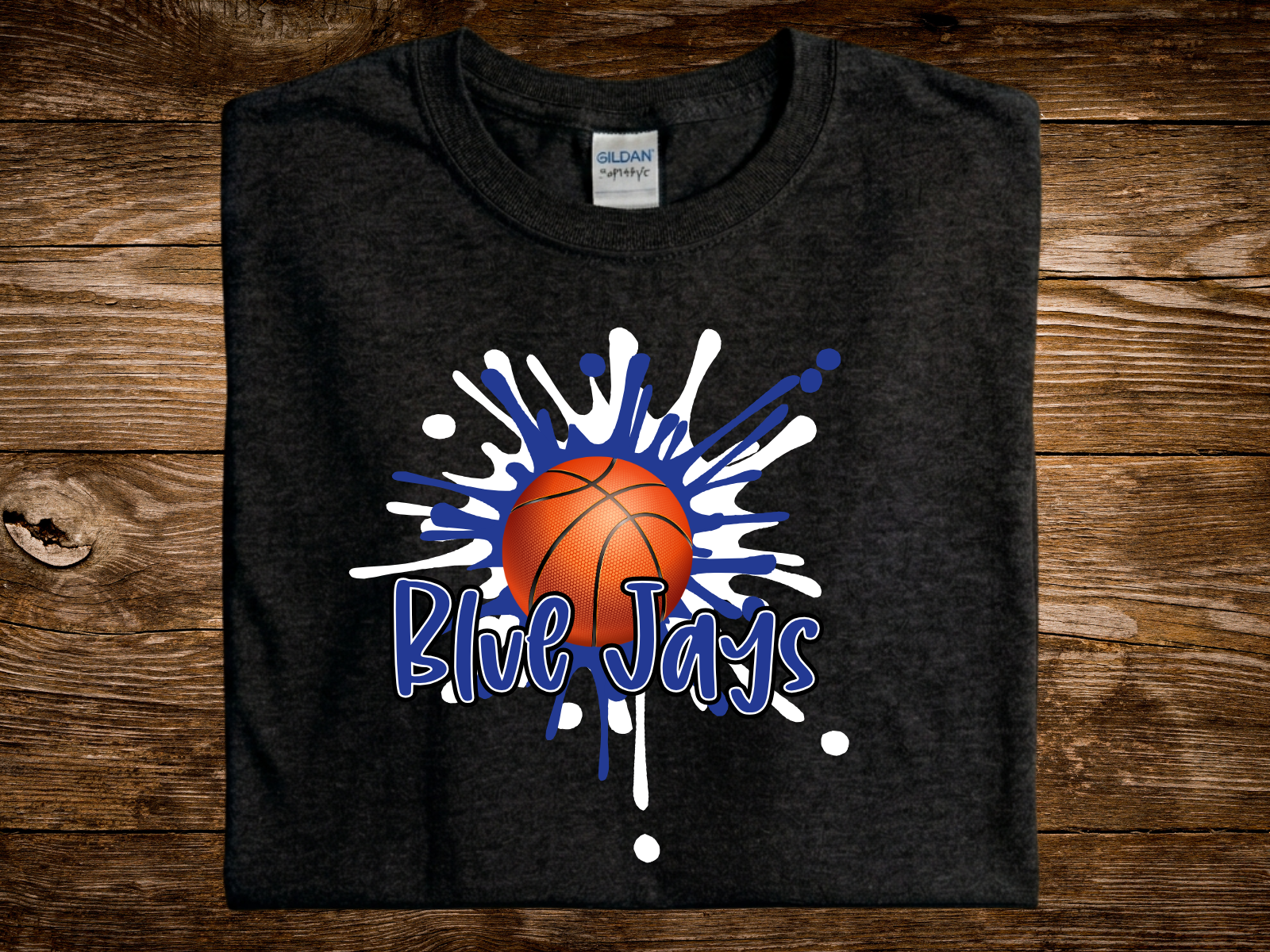 Blue Jays Splash Basketball (DTF PNG Graphic)