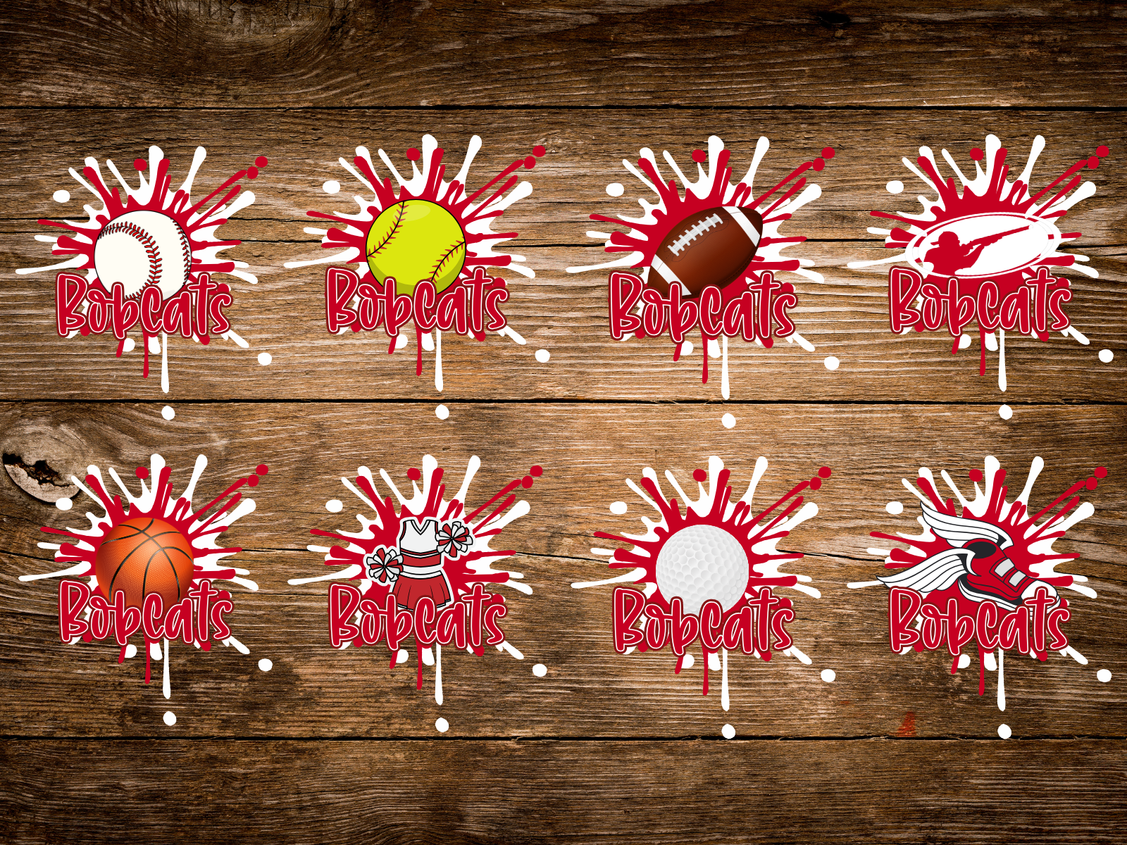 Bobcats Splash Sports Bundle (DTF PNG Graphic)
