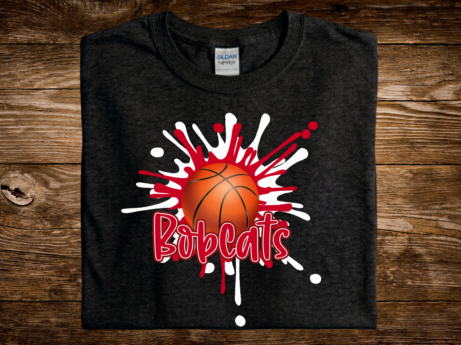 Bobcats Splash Basketball (DTF PNG Graphic)