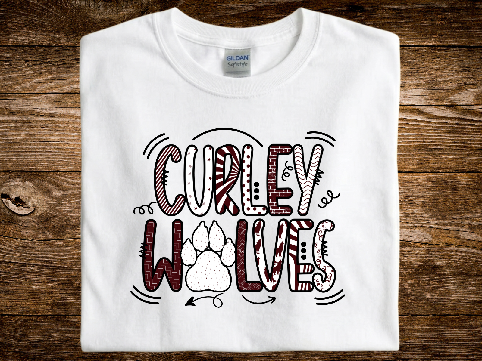 Curley Wolves Graffiti (DTF PNG Graphic)
