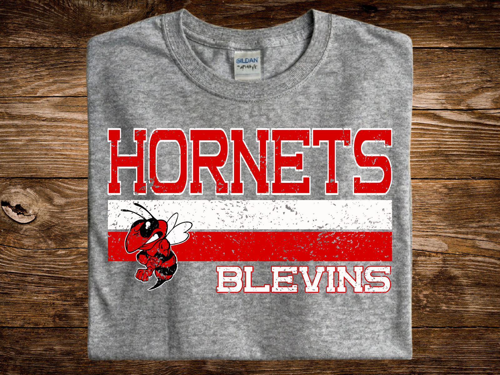 Hornets Stripes Grunge (DTF PNG Graphic)