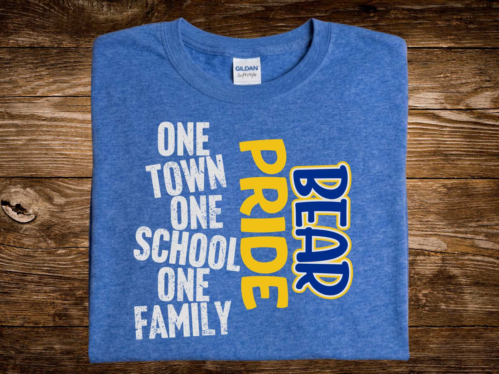 Bear Pride - One Town, One School, One Family (DTF PNG Graphic)
