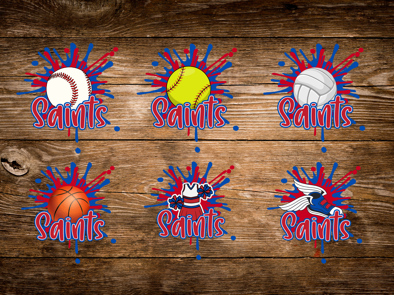 Saints Splash Sports Bundle (DTF PNG Graphic)