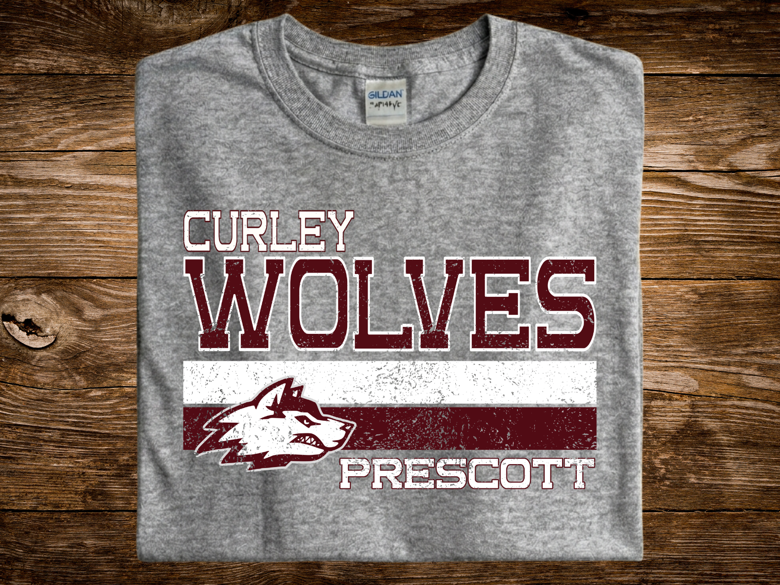 Wolves Stripe Grunge (DTF PNG Graphic)